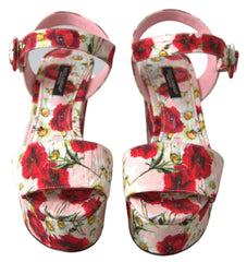 Dolce & Gabbana Multicolor floral print Wedges Floral Ankle Strap Sandals - Sandals