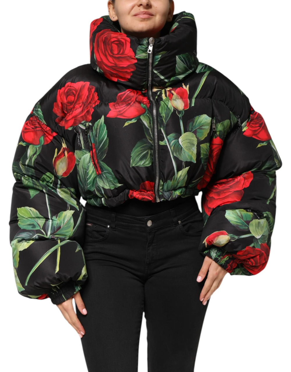 Dolce & Gabbana Multicolor Floral Puffer Coat Full Zip Jacket - IT42|M - Puffer Jackets