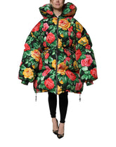 Dolce & Gabbana Multicolor Floral Puffer Hooded Jacket - IT42|M - Puffer Jackets