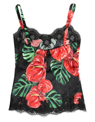 Dolce & Gabbana Multicolor Floral Silk Tank Lingerie Underwear - IT1 | XS - Camisoles