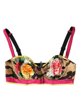 Dolce & Gabbana Multicolor Floral Sleeveless Bustier Crop Top - IT40|S - Bras