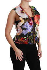 Dolce & Gabbana Multicolor Floral Sleeveless Waistcoat Top Vest - IT40|S - Vests