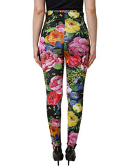 Dolce & Gabbana Multicolor Floral Stretch Jersey Leggings Pants