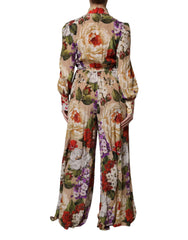 Dolce & Gabbana Multicolor Floral Wide Leg Jumpsuit Dress - One-Pieces