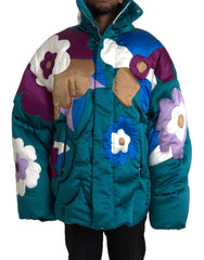 Dolce & Gabbana Multicolor Floral Windbreaker Puffer Jacket - IT52 | XL - Windbreakers