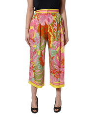 Pantalon croisé imprimé floral multicolore Dolce & Gabbana