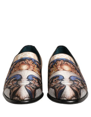Dolce & Gabbana Multicolor Fruit Print Velvet Loafers Shoes - EU44/US11