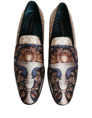 Dolce & Gabbana Multicolor Fruit Print Velvet Loafers Shoes - EU44/US11
