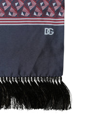 Dolce & Gabbana Multicolor Geometric Pattern Silk Fringe 142cm X 15cm Scarf