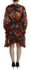 Dolce & Gabbana Multicolor Geranium A-line Knee Length Dress - IT40|S - Dresses