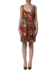 Dolce & Gabbana Multicolor Geranium Print A-line Mini Dress - IT38 | XS