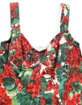 Dolce & Gabbana Multicolor Geranium Print A-line Mini Dress - IT38 | XS
