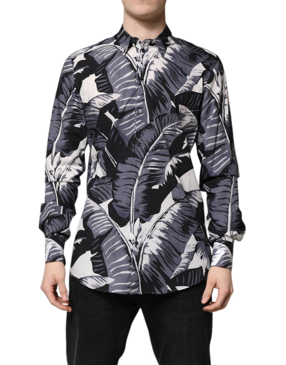 Dolce & Gabbana Multicolor GOLD Cotton Banana Leaf Print Shirt - IT41 | L - Shirts