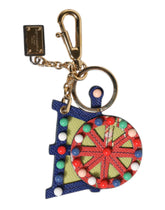 Dolce & Gabbana Multicolor Gold Tone Carretto Keychain Keyring - Keychains