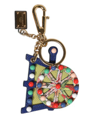 Dolce & Gabbana Multicolor Gold Tone Carretto Keychain Keyring - Keychains
