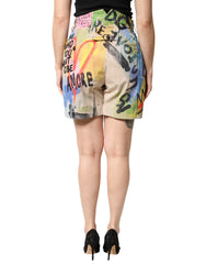 Dolce & Gabbana Multicolor Graffiti HighWaist Bermuda Shorts