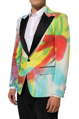 Dolce & Gabbana Multicolor Graffiti SICILIA 1 Button Men Suit Blazer - IT46 | S - Sport Jackets