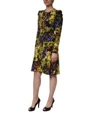 Dolce & Gabbana Multicolor Grape Print LongSleeve Midi Dress - IT38 | XS
