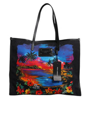 Dolce & Gabbana Multicolor Graphic Printed Top Handle Shopping Tote Bag - Tote Bags
