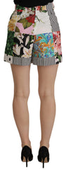 Dolce & Gabbana Multicolor High Waist Hot Pants Shorts - IT36 | XS - Short Trousers