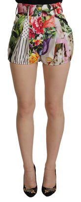 Dolce & Gabbana Multicolor High Waist Hot Pants Shorts - Short Trousers
