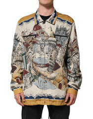 Dolce & Gabbana Multicolor Italian Motif Men Bomber Jacket - IT56 | XXL - Bomber Jackets