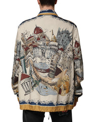 Dolce & Gabbana Multicolor Italian Motif Men Bomber Jacket - IT56 | XXL - Bomber Jackets
