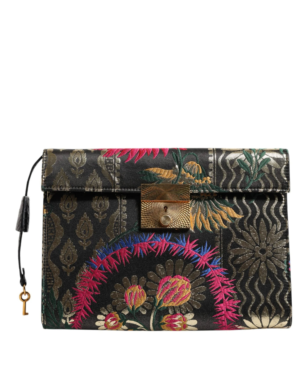 Dolce & Gabbana Multicolor Jacquard Floral Document Briefcase Bag - Briefcases