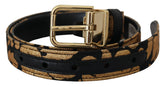 Dolce & Gabbana Multicolor Jacquard Leather Logo Buckle Belt - 75 cm / 29,5 Inches - Belts