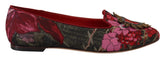Dolce & Gabbana Multicolor Jacquard Sacred Heart Patch Slip On Shoes - EU35.5/US5 - Flats