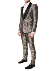 Dolce & Gabbana Multicolor Jacquard Single Breasted 3 Piece Suit - IT46 | S - Pant Suits