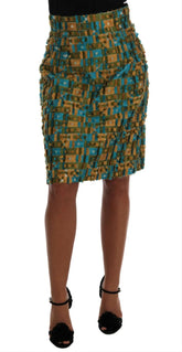 Dolce & Gabbana Multicolor Jacquard Straight Pencil Skirt - Skirts