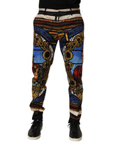 Dolce & Gabbana Multicolor Julias Ceasar Print Tapered Pants - Chinos
