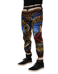 Dolce & Gabbana Multicolor Julias Ceasar Print Tapered Pants - Chinos