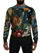 Dolce & Gabbana Multicolor Jungle Wool Pullover Logo Sweater - IT50 | L - Sweaters