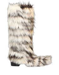 Dolce & Gabbana Botas Zapatos de Faux Fur Multicolor - EU44/US11