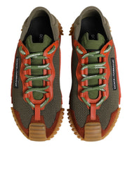 Side view of Dolce & Gabbana NS1 sneakers featuring a mixed-material panelled design and rubberized logo details.