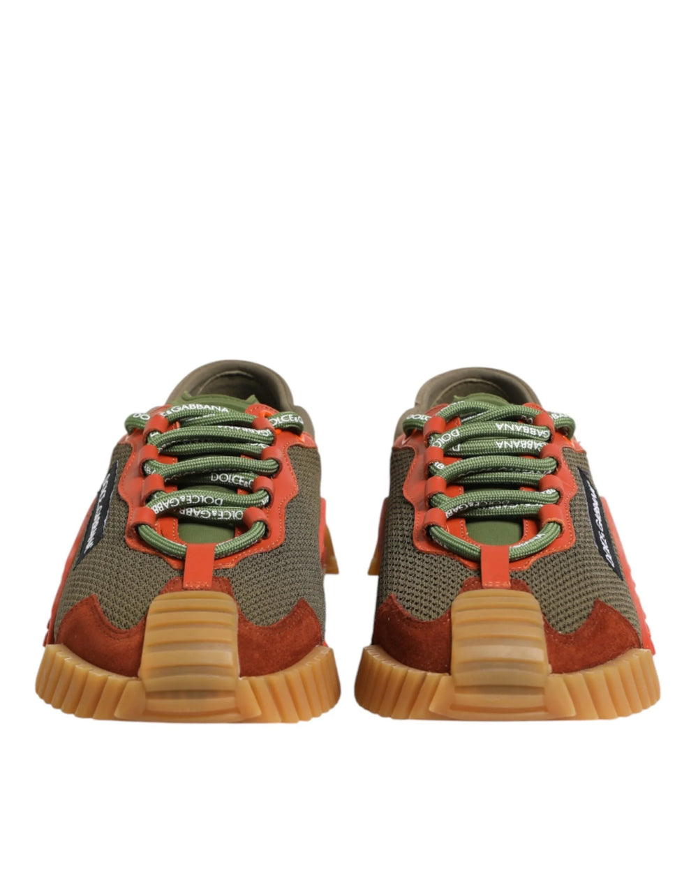 Dolce & Gabbana NS1 low top sneakers in multicolor lace and technical fabric, front profile for men.