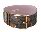 Dolce & Gabbana Multicolor Leather Embroidered Gold Metal Buckle Belt - 75 cm / 29,5 Inches - Belts