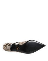 Dolce & Gabbana Färgglada läderhögklackade slingbacks