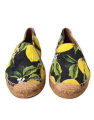 Dolce & Gabbana Multicolor Lemon Slip On Espadrilles Shoes - Flats