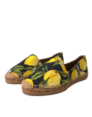 Dolce & Gabbana Multicolor Lemon Slip On Espadrilles Shoes - Flats