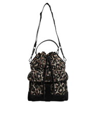 Dolce & Gabbana Multicolor Leopard Cotton Shoulder Bucket Bag - Bucket Bags