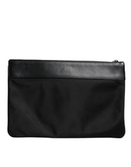 Dolce & Gabbana Multicolor Leopard Jacquard Print Logo Plaque Pouch Bag - Clutch Bags