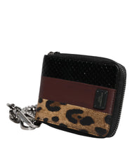Dolce & Gabbana Multicolor Leopard Leather DG Bifold Card Holder Wallet - Wallets