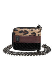 Dolce & Gabbana Multicolor Leopard Leather DG Bifold Card Holder Wallet - Wallets