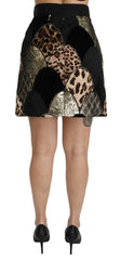 Dolce & Gabbana Multicolor Leopard Print High Waist Mini Skirt - IT40|S - Skirts