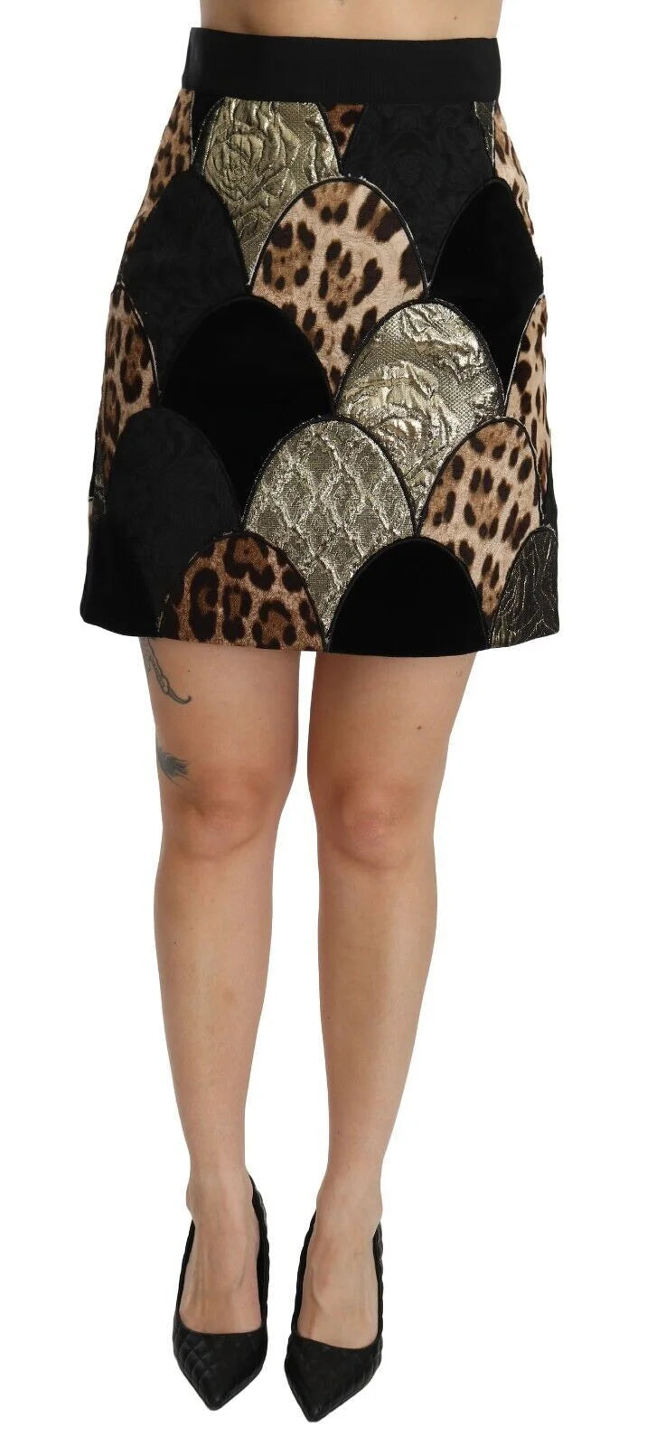 Dolce & Gabbana Multicolor Leopard Print High Waist Mini Skirt - IT40|S - Skirts