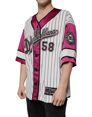 Dolce & Gabbana Multicolor Logo Jersey Button V-neck T-shirt - ÌT40| XXS - T-Shirts