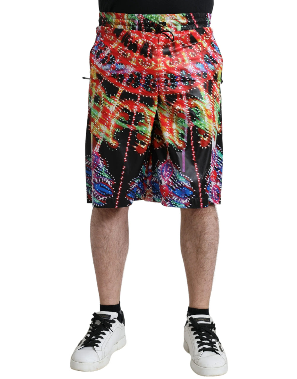 Dolce & Gabbana Multicolor Luminarie Print Men Bermuda Shorts - Bermudas
